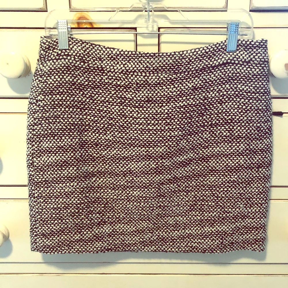 J. crew black and white wool mini skirt